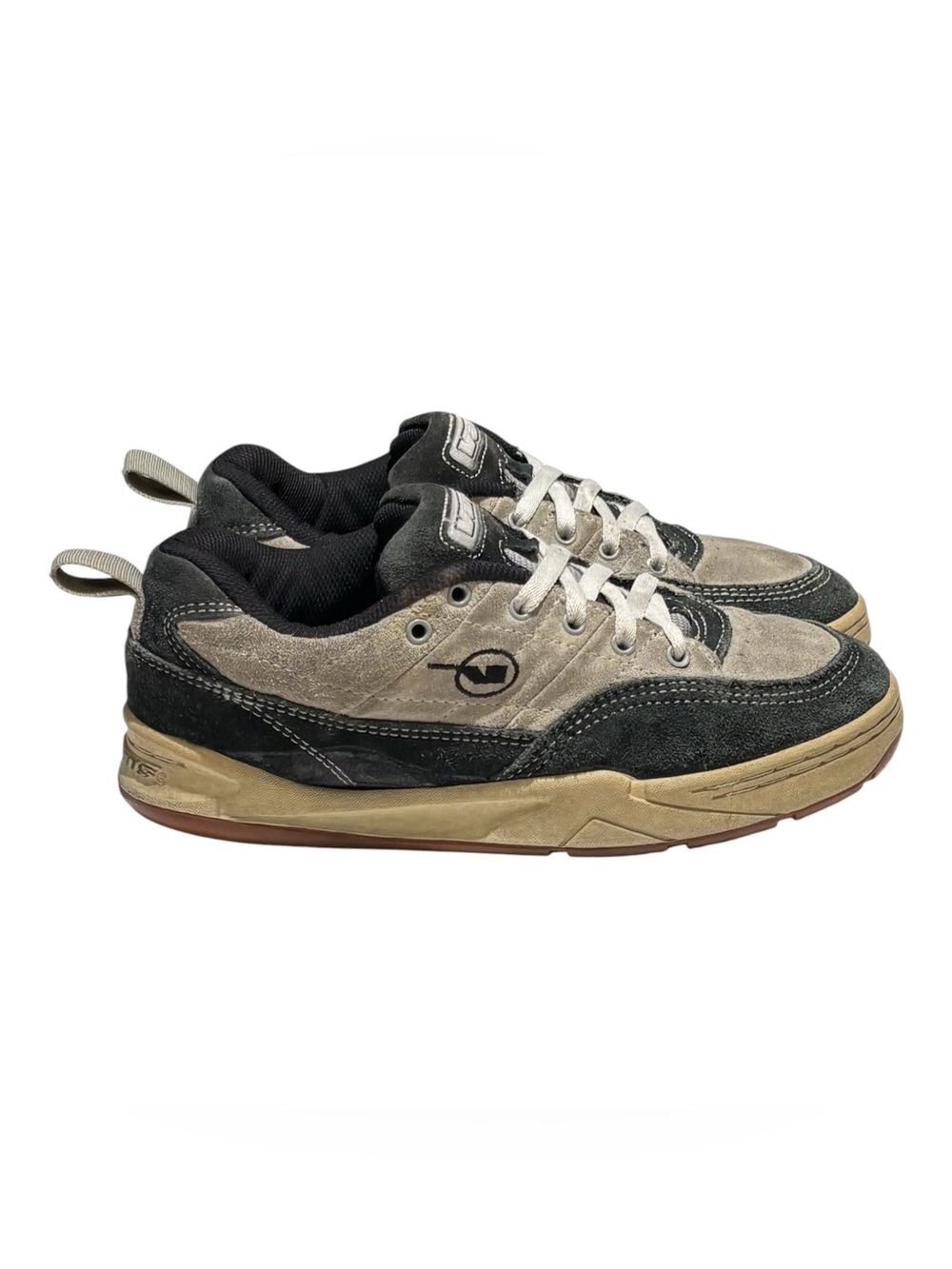 Vans Two-Tone Black and Beige Suede Athletic Shoes